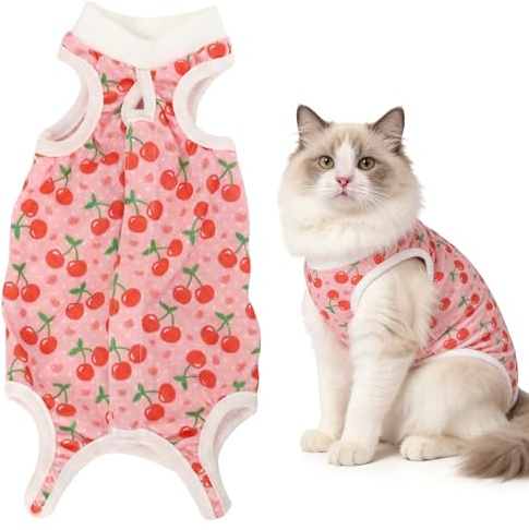 NiceNaiils Traje de Recuperación para Gatos, Ropa Postoperatoria para Gatos después de Cirugía o Esterilización, Anti Lamedura, Alternativa al Collar (4-5kg)
