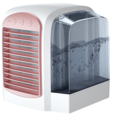 Mini refroidisseur d'air personnel refroidi à l'eau pour le bureau à domicile (rose)