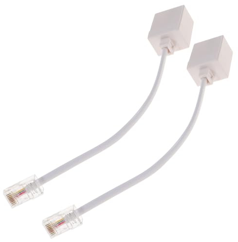 VALICLUD Adattatore Convertitore da Rj11 Femmina a Rj45 Maschio, Connettore da Presa Telefonica a Cavo Ethernet, Set 2 Pezzi, Compatto e Portatile per Dispositivi Telefonici Analogici