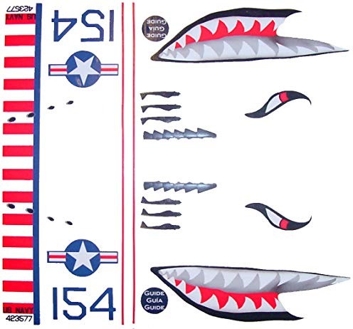 KA Mixer Cover Kit Flying Tiger Shark Plane Decal Sticker Red, White, Navy Blue, and Black, Compatable with All Stand Mixers (Except Mini). Mixer Not Included.