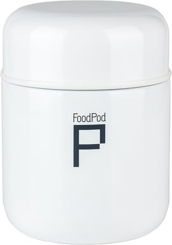 Drink Pod Stainless Steel Vacuum Insulated Leak-Proof Foodpod Capsule Flask 6 Hours Hot 24 Hours Cold, White, 700ml