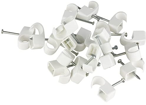 REV Kabelschellen, 100 St. Nagelschellen, Kabelhalter, 10-14mm, Nagellänge 25mm, weiss