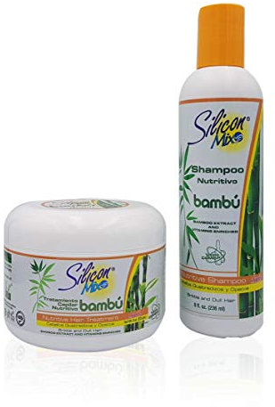Silicon Mix - Bambù, set shampoo e balsamo da 236 ml, trattamento nutrizionale per capelli con estratto di bambù