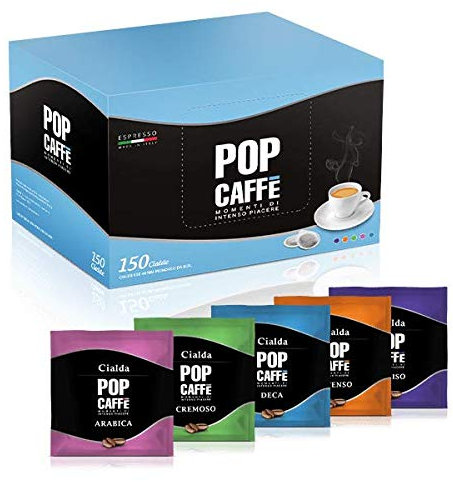 POP CAFFE' - 150 CIALDE kit Degustazione Miscele Deciso,Intenso,Cremoso,Arabico