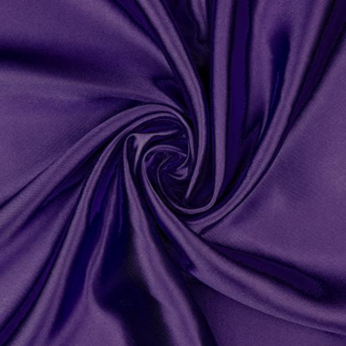 Hans-Textil-Shop Satin Stoff Lila – Glanz Satin Meterware, 160 cm Breite, 100% Polyester, leichter Dekostoff für Bekleidung, Vorhänge, Karneval, Fasching & Deko
