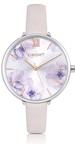 KIMOMT Womens Watches Leather Quartz Watch Waterproof Fashion Wristwatch for Women Ladies Girls (Pink(707))