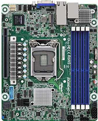 AsRock Rack E3C256D4ID-2T Carte mère serveur Mini-ITX profond Prise unique H5 (LGA1200) Intel Xeon E-2300 et Pentium 10e génération Série C256 Dual 10GbE