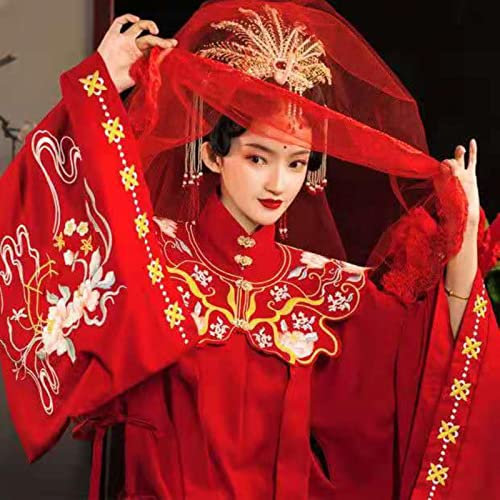 MOOCO MORNING Robe de mariage traditionnelle chinoise Hanfu rouge pour femme, costume de mariage chinois