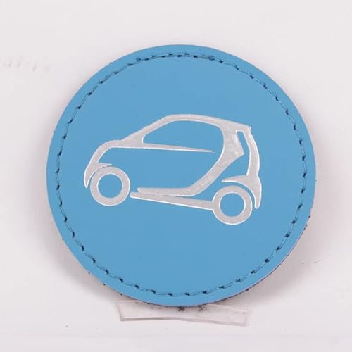 URYYRIT Auto Getränkehalter Matte, Aufbewahrungsschlitz Pad, Türschlitz Pad, Anti Rutsch Pad, mit Logo-Innenausstattung, Für Smart 451 453 Fortwo Forfour Abzeichen Aufkleber,blue2