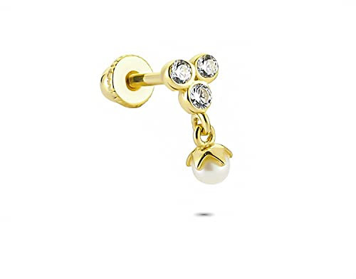 Glorria sense Gold Pearl Three Stone Helix Piercing - GLAKPH0071