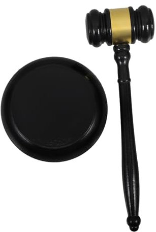Veemoon Martillo De Madera Maciza Juez Gavel 21 Cm Resistente Al Agua Para Subastas Uso Profesional y Ceremonias Judiciales