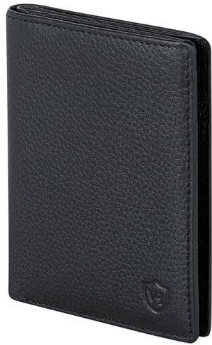 VON HEESEN® Leder Geldbörse Herren & RFID Schutz I Echtleder Geldbeutel für Männer & Damen I Portemonnaie Brieftasche Wallet Portmonee (Schwarz)