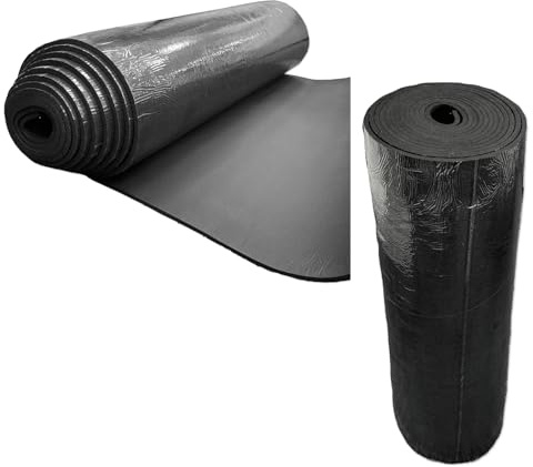 NBR/PVC Dämmmatte selbstklebend – 10 m² Rolle | Wärmedämmung 0,036 W/mK & Schalldämmung 15 dB | Flexible Isoliermatte für Wand, Boden, Auto, Wohnmobil | CE & RoHS zertifiziert (1/2 Rolle = 5m²)