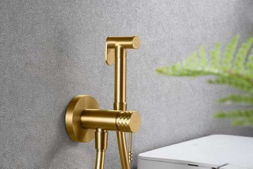Mice RDG053/OC Robinet mitigeur encastré pour bidet en laiton - Douche hygiénique encastrée et mitigeur bidet encastré Or brossé