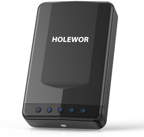 HOLEWOR Pistol Safe Car Gun Safe Small Handgun Case Quick Release Portable Keypad Gun Lock Box for Nightstand, Bedside, Vehicle Under Seat, Drawer