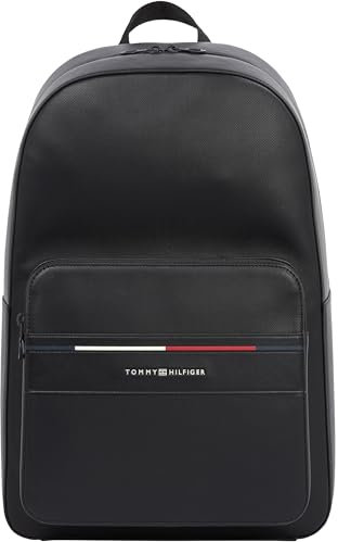 Tommy Hilfiger Uomo Zaino Foundation con Logo, Nero (Black), Taglia Unica