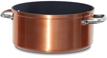 Nuwave Healthy Duralon Blue Ceramic Nonstick 4,7L Stockpot in Rustic Copper, Diamond Infused Scratch-Resistant, PFAS Free, Dishwasher & Oven Safe, Induction Ready & Evenly Heats, Stay-Cool Handle