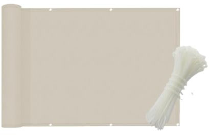 YGLONG Sichtschutz Balkon Veranda Sichtschutz Balkon Zaun Panel 157,48X35,43 Zoll Veranda Terrasse Zaun Windschutzscheibe Abdeckung Netting Mesh Stoff Tuch Veranda(Beige)