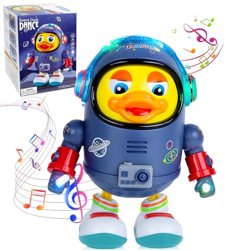 Electric Musical Dancing Duck Robot Toy, Wiggling Dancing Space Duck Toys | IntertactIve Toy with Music & LED Lights, Kids Musical Toys Duck, Children Early Educational Sensory Toys, Family Interactive