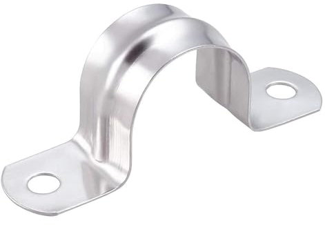 20 Pack 3 Inch 75mm U Bracket Rigid Pipe Strap Clamp, Two Hole Strap U Tube Pipe Conduit Clamp Clip for Pipe Fixing