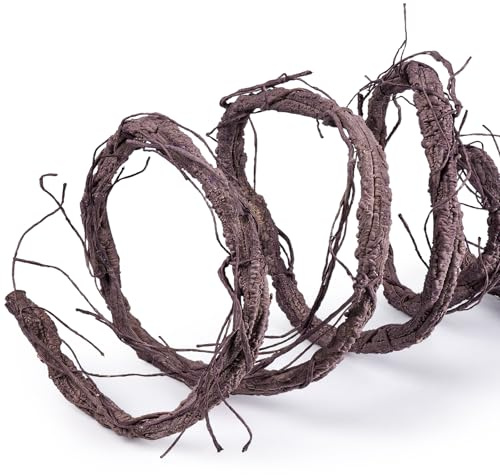 118 inch Bendable Artificial Brown Tree Twigs Branches, Middle Size Wall Hanging Artificial Tree Branches, Fake Twig Grape Vines for Artificial Plant, Home Living and Outdoor Garde