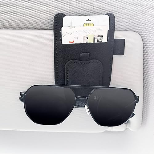 Mulor Brillenhalter für Auto Sonnenbrillenhalter Visier mit Kartenschlitzen