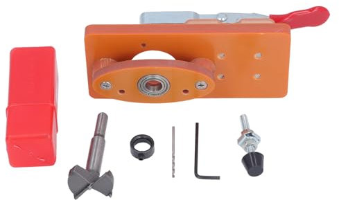 Bohrschablone Steckdose 35mm + Exakte Bohrhilfe, Topfscharnier Schablone + Verstellbare Tiefenbegrenzung, Scharnier Bohrschablone für Möbelbau, Küchenschränke, Heimwerker
