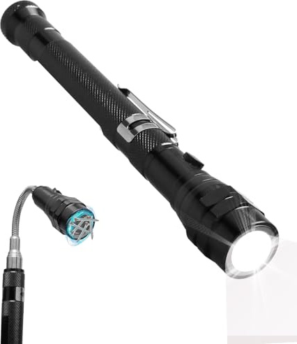 Telescopic Magnetic Pickup Tool with 3 Bright LED Light Torch Technology Gadgets Multi Function Rotatable for Him Dad Men Brother Husband Valentines Birthday Fathers Day Christmas Stocking Fillers