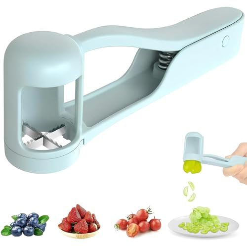 EIHI Cortador de uvas, cortador de cerezas, cortador de tomates, rebanador de frutas para niños, cerezas, tomates y fresas, herramienta para cortar en cuartos frutas y verduras