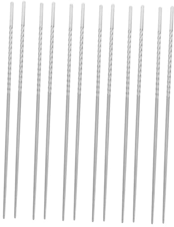 Mobestech 6pares Palillos Largos De Acero Inoxidable Con Antideslizante Para Cocinar Fideos Freír Aceite o Usar Ollas Calientes