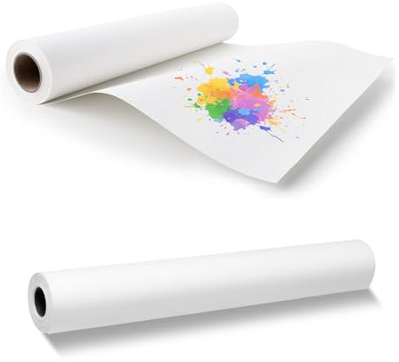 44cm x 30m Drawing Paper Roll, White Paper Roll for Kids Recycled Easel Papers Painting Sketching Rolls Lining Paper for Walls Poster Making