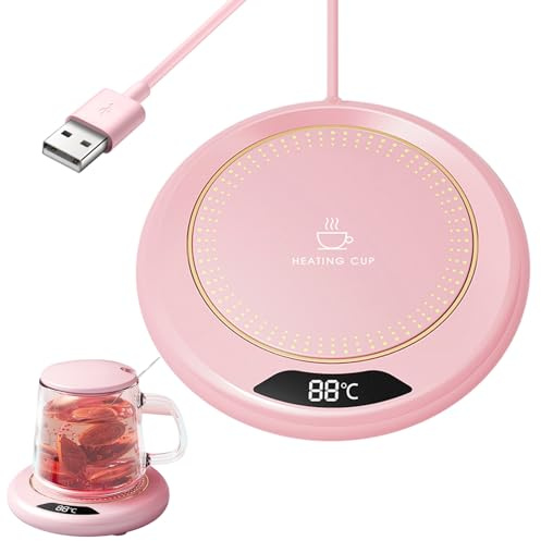 Copa de Calentador, 3 Niveles temperaturas de calefacción USB Inteligente 20W, Dispositivo de Calentamiento de Taza eléctrica para Beber Mesa de Cocina de Leche de Cocina