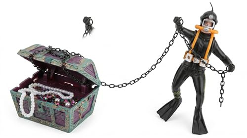 TIKATARER Akvarium Skattlåda Dekoration, Diver Action Figur Fisktank Tillbehör, Perfekt för Hem Fisk Box Konsthantverk Dekoration