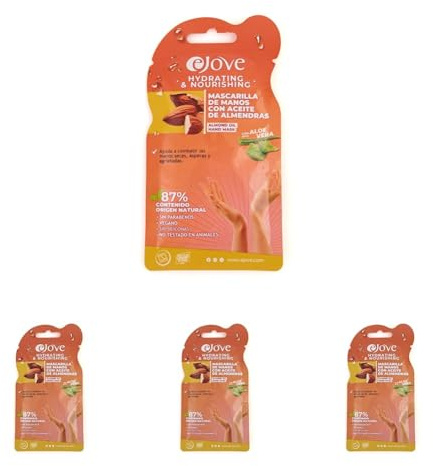 Ejove Handmaske mit Mandelextrakt | Spendet Feuchtigkeit, macht die Haut geschmeidig und pflegt sie | Für raue, trockene und rissige Hände (Packung mit 4)