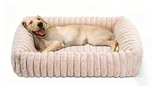 EASY SPEED Cama para Perros, Sofá Perro Ortopédica, Cama Perro Desenfundable y Lavable, Antideslizante Antiansiedad, Impermeable, Suave, para Perros y Gatos, 60x50cm, Rosa
