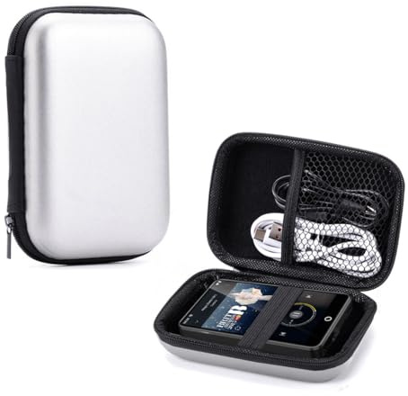Yoomigle 4 Inch MP3 Player Case Protective Storage Case for 4 Inches MP4 Music Player Earphones USB Cable Memory Card Carrying Case Protective Cover (Silver)