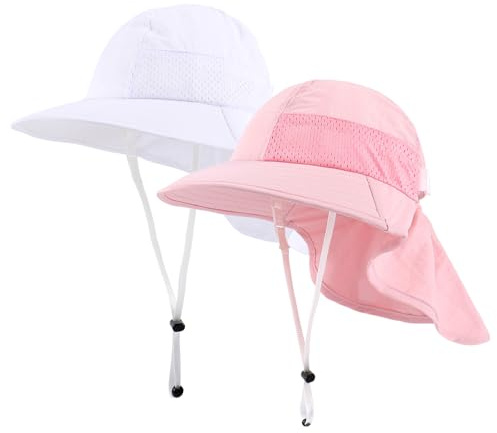 MASOCIO Sombrero de Sol Bebé Niños Verano Gorro de ala Ancha Proteccion Solar Ajustable para Exteriores Playa