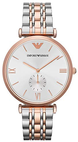 Emporio Armani Herrenuhr, Quarzwerk, 40mm Rose Gold Edelstahlgehäuse mit Edelstahlarmband, AR1677