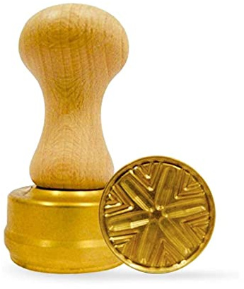La Gondola Ravioli-Stempel - Rund Corzetti 50mm | Italienisches Pasta-Werkzeug für Zuhause und gewerbliche Küche | Messing & Naturholz Einfach zu verwenden | Ravioli Ausstecher Made in Italy