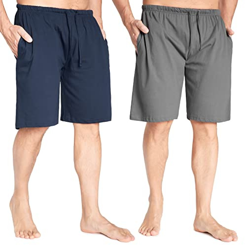 CityComfort Pantaloni Corti Uomo, Comodo Pantaloncini Estivi con Tasche - Pacco 2 (XL, Carbone/Blu Navy)