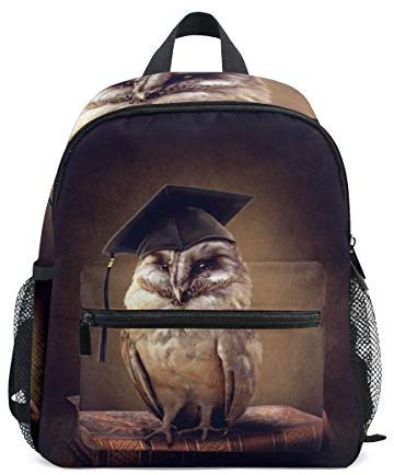 BIGJOKE Kinder Rucksack Vogel Eule Vintag süß Kleinkind Schulranzen Reise Elementary Schulranzen Vorschule Kindergarten für Mädchen Jungen Kinder