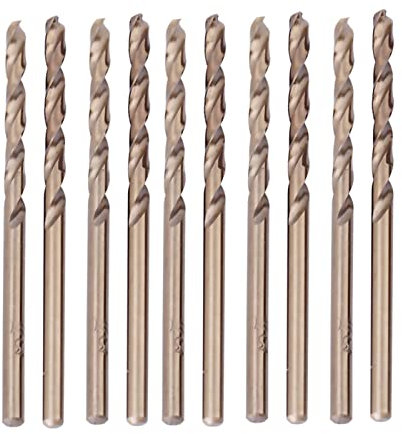 Set Punte Trapano, 10 Pezzi M35 Punte Trapano Cobalto HSS Punta Ferro 1mm - 5mm Punte Trapano Metallo Professionali Punta Elicoidale per Forare Su Acciaio Inox, Ghisa, Lamiera(5mm)