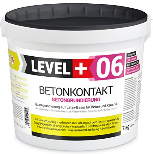LEVEL PLUS 06 Betonkontakt 7 kg Haftbrücke Haftputzgrund Putzgrund Beton OSB Keramik Betonfarbe