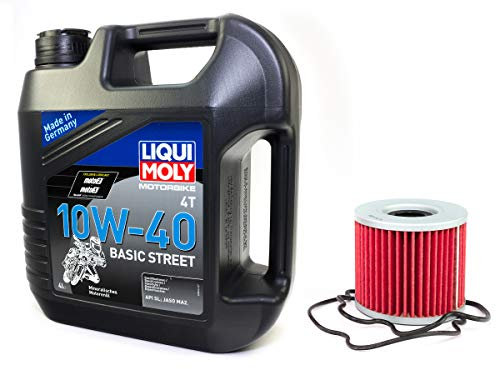 Motoröl Set mineralisch 10W40 4 Liter + Ölfilter HF133 für Suzu ki