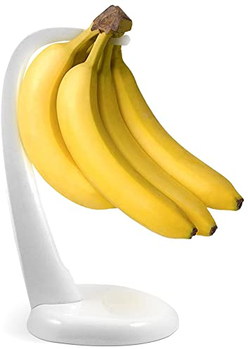 Meadow Lane Banana Holder Stand - BPA-Free White Plastic Fruit Hanger for Freshness, Kitchen Storage Item, 1-Pack