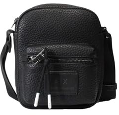 A｜X ARMANI EXCHANGE Herren Kunstleder Umhängetasche, Schwarz