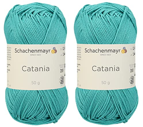 Catania Garn Schachenmayr Originals aus 100% merzerisiertem Baumwollgarn, insgesamt 100 g. Je 50 g / 125 m Amigurumi-Garn Fine-Sport 2 (253 Jade)