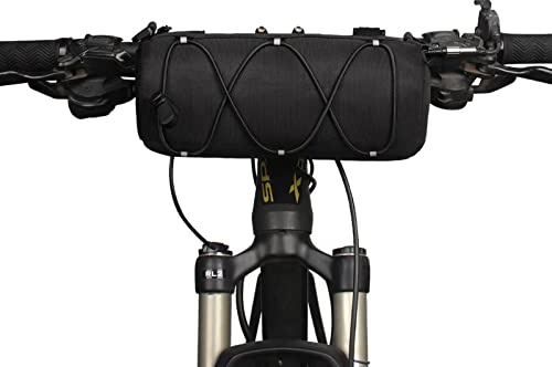 KOSIBATE Bike Handlebar Bag with Shoulder Strap, Mountain Road Bikes Bicycle Front Bag Frame Storage (Black)