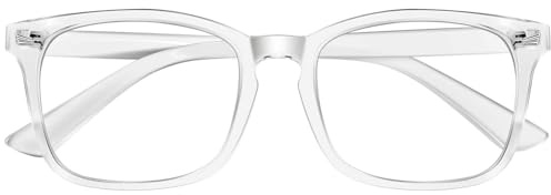 ZEHEXA Lunettes de Lecture Femme Blocage de Lumière Bleue avec Filtre UV Léger Carré pour Hommes Femmes Taille 1.25 Transparent Taille Unique