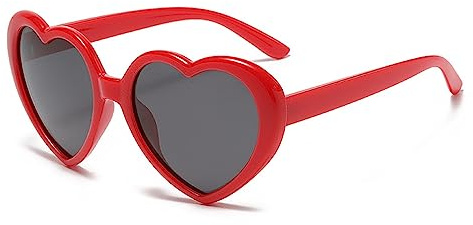 WDZAYXC Polarisierte übergroße Herz Retro Sonnenbrille Nette Brille,UV400 Schutz